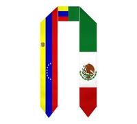 Venezuela Venezolano México Mexicano Mex Bandera Graduación Estola/Chale/Bufanda/Banda Estudiante Graduado en el Extranjero Estudiantes de Estudios Internacionales 2026/2026 Chales Graduados Unisex Ad