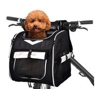 VENFOREST Cesta plegable para bicicleta para perro, mochila grande e impermeable para perro, perro, gato, gatito, cachorro, asiento de coche con correa de seguridad (negro)