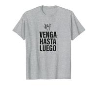 Venga, hasta Luego Pesado. Irónica y Divertida Camiseta, Hombre, Gris Jaspeado, L