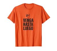 Venga, hasta Luego Pesado. Irónica y Divertida Camiseta, Hombre, Naranja, 3XL