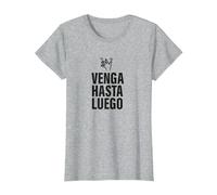 Venga, hasta Luego Pesado. Irónica y Divertida Camiseta, Mujer, Gris Jaspeado, XXL