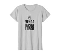 Venga, hasta Luego Pesado. Irónica y Divertida Camiseta, Mujer, Plata, XS