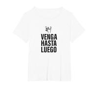 Venga, hasta Luego Pesado. Irónica y Divertida Camiseta, Mujer Tallas Grandes, Blanco, 3XL Grande