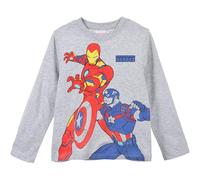 Vengadores, Camiseta Manga Larga Niño, gris claro, 10 Años
