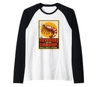 Venganza del Camarón Diseño Divertido y Salado Camiseta Manga Raglan