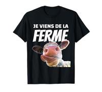 Vengo de La Granja Humor Vaca Agricultura Francia Camiseta