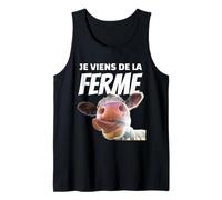 Vengo de La Granja Humor Vaca Agricultura Francia Camiseta sin Mangas