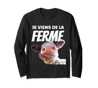 Vengo de La Granja Humor Vaca Agricultura Francia Manga Larga