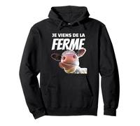 Vengo de La Granja Humor Vaca Agricultura Francia Sudadera con Capucha