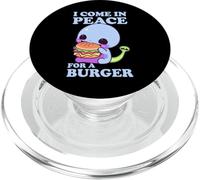 Vengo en Paz a por una Hamburguesa, Linda Hamburguesa Extraterrestre Comiendo PopSockets PopGrip para MagSafe
