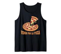 Vengo Por La Pizza Divertido Español Cita Amante de la Pizza Camiseta sin Mangas