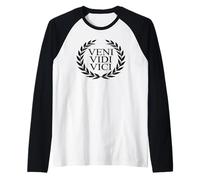 Veni VEDI Vici Julius Caesar Cita I Vini VII Conquered Camiseta Manga Raglan