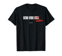 Veni Vidi Vici Vodka Alcohol Divertido Barman Chicos Fiesta Camiseta