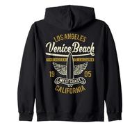 Venice Beach California Retro Vintage Surf Diseño Envejecido Sudadera con Capucha