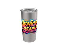 Venice Beach Colorido Graffiti Street Art California Design Vaso térmico de acero inoxidable de doble pared