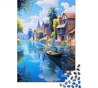 Venice Canal View Jigsaw Puzzles Puzzle for Adults Kids. 1000 Piece Whimsical Challenge Toy Educational Games Home Decoration for Educational Games Gifts 1000pcs (75x50cm)