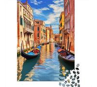 Venice Canal View Jigsaw Puzzles Puzzle for Adults Kids. 1000 Piece Whimsical Challenge Toy Educational Game Home Decoration for Educational Games Gifts 1000pcs (75x50cm)