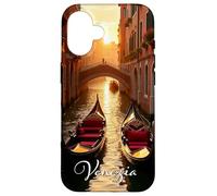 Venice Romantic Sunset Scene for Venezia, Italy Fans Carcasa para iPhone 16