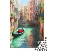 Venice Water City Jigsaw Puzzles Puzzle for Adults Kids. 1000 Pieces Impossible Challenge Toy Educational Games Home Decoration for Adults& Kids Age 14 Years Up 1000pcs (75x50cm)