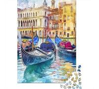 Venice Water City Jigsaw Puzzles Puzzle for Adults Kids. 1000 Pieces Whimsical Challenge Toy Educational Game Home Decoration for Adults& Kids Age 14 Years Up 1000pcs (75x50cm)