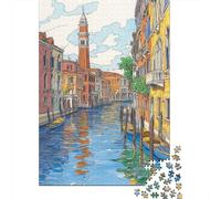 Venice Water City Jigsaw Puzzles Puzzles for Adults Kids. 1000 Pieces Impossible Challenge Toy Educational Game Home Decoration for Adults& Kids Age 14 Years Up 1000pcs (75x50cm)