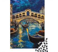 Venice Water City Jigsaw Puzzles Puzzles for Adults Kids. 1000 Pieces Impossible Challenge Toy Educational Game Home Decoration for Educational Games Gifts 1000pcs (75x50cm)