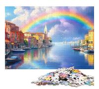 Venice Water City Puzzle Decompression Toys Paper Rectangular Jigsaw Puzzle for Kids and Adults Age 12 Years Up Christmas Gifts 38x26cm/1000pcs
