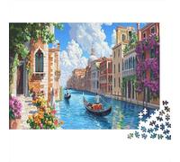 Venice Water City Puzzles Imposible,desafío para Adultos Canal Juego Educativo 500 Piezas Obra De Arte De Juego De para Adultos, Regalos A Partir De 14 Años 500pcs (52x38cm)