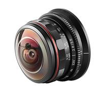 Venidice Lente Ojo de pez MK-3.5 mm F2.8 Ultra Gran Angular para cámara Olympus Panasonic, Lumix MFT Micro, Cuatro tercios, Montaje 4/3, Negro, paño de Limpieza Venidice
