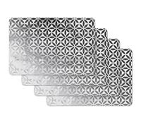 Venilia Avio - Juego de 4 manteles Individuales (4 Unidades, 45 x 30 cm), diseño de círculos, Color Blanco y Negro