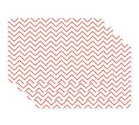 Venilia Salvamanteles Patrón en Zigzag Coral, Mantelería, Mantel Individual para el Comedor, Apto para Alimentos, 4 tajada, 45 x 30 cm, 59080, Zickzack f. Koral, 30 x 45 cm, 4