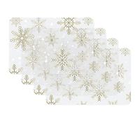 Venilia - Juego de 4 manteles Individuales para Comedor, salvamantes, decoración de Mesa, de Navidad, Mantel Individual, fácil de Limpiar, Apto para Alimentos, 45 x 30 cm, Color Dorado