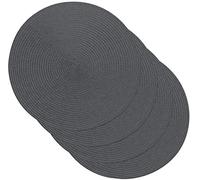 Venilia Juego de 4 manteles Individuales Redondos Grises para Comedor, Juego de 4 Unidades, Apto para Alimentos, 38 cm, 4 Unidades, 59124