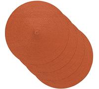 Venilia Juego de 4 manteles Individuales Redondos para Comedor, Color Naranja, 4 Unidades, Apto para Alimentos, 38 cm, 59119