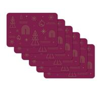 Venilia Juego de 6 manteles Individuales Happy Holidays, Burdeos, Navidad, 45 cm x 30 cm, manteles Individuales Lavables, Resistentes a la Suciedad y al Agua, Aptos para Alimentos