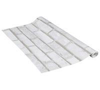 Venilia Lámina adhesiva, Blanco piedra Aspecto ladrillo, 90cm x 2,1m, Espesor 95μ, Vinilo autoadhesivo para muebles o cocina, decorativas papel pintado pared, PVC sin ftalatos, Fabricado en UE