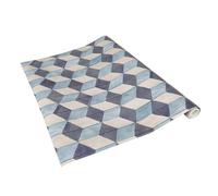 Venilia Lámina adhesiva Greenline, Retro Cubo, 45cm x 2m, Espesor 95μ, Vinilo autoadhesivo para muebles o cocina, papel pintado, de plástico 100% reciclado, sin ftalatos, Fabricado en UE