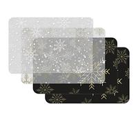 Venilia Mantel individual mixto de copos de nieve para comedor, posavasos de platos, decoración de mesa de Navidad, manteles individuales de Navidad, fácil de limpiar, apto para alimentos, 45 x 30 cm,
