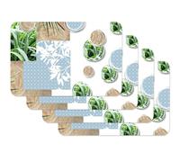 Venilia Salvamanteles Fresh Nature, Mantel Individual, Mantelería, Mantel Individual para el Comedor, Apto para Alimentos, Multico, 4 tajada, 45 x 30 cm, 59106