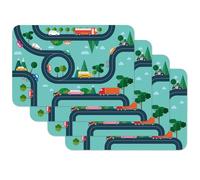 Venilia Salvamanteles niños, Mantelería, Mantel Individual para el Comedor, Apto para Alimentos, Azul, 4 tajada, 45 x 30 cm, 59108, Pri on The Road, 30 x 45 cm, 4