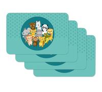 Venilia Salvamanteles niños, Mantelería, Mantel Individual para el Comedor, Apto para Alimentos, Azul, 4 tajada, 45 x 30 cm, 59110, Pri Animals Blue, 30 x 45 cm, 4