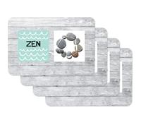 Venilia Salvamanteles Zen, Mantel Individual, Mantelería, Mantel Individual para el Comedor, Apto para Alimentos, Gris, 4 tajada, 45 x 30 cm, 59085