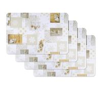 Venilia Snow Salvamanteles, Mantelería, Mantel Individual para el Comedor, Apto para Alimentos, 4 tajada, Blanco, 45 x 30 cm, 59067, 30 x 45 cm, 4