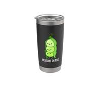 Venimos en guisantes divertido juego de palabras vegetarianas Vaso térmico de acero inoxidable de doble pared