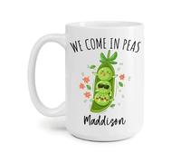 Venimos En Guisantes Tazón De Café Novedad Tazón Cerámica Tazas Té Regalos Novedosos Para Oficina Navidad Novios 330Ml