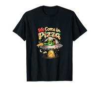 Venimos en Pizza Lindo OVNI Alien Chef Pizza Juego de Palabras Camiseta
