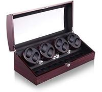 Veninador automático de reloj automático de pintura de piano de reloj, 8 + 9 Caja de cajas de visualización de almacenamiento con una función de temporizador de 4 modos, concha de madera + almohada