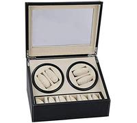 Veninador automático Reloj Veninadora automática, 4+6 Tabla Motor eléctrico Motor Giratorio Ratio mecánico Caja de devanado, Shaker de Patrones de PU Negro PU