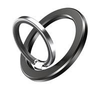 VENINGO - Anillo magnético para MagSafe, doble cara fuerza magnética superpotente, anillo metálico, asas para teléfono móvil para iPhone 12-16 Series y Android, color negro