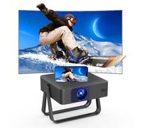 VenirCool Mini proyector N5 Pro con WiFi y Bluetooth, 6800 lúmenes ISO, 720P nativo, rotación de 360°, soporte ajustable, portátil ultrafino, soporte 1080P, decodificación 4K, compatible con HDMI USB